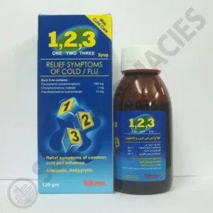 وان تو ثر (كولد - فلو) شراب 120 مل | One Two Three (Cold - Flu) Syrup 120 Ml