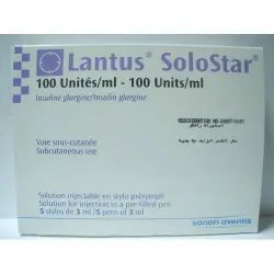 لانتوس سولوستار 100 آي.يو/مل 5 معبأ مسبقًا أقلام 3 مل | Lantus Solostar 100 I.U/Ml 5 Prefilled Pens 3 Ml