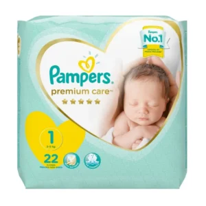 بامبرز بريميوم كير حديثي الولادة رقم (1) 22 قطعة 2-5 كجم | Pampers Premium Care Hdythy Birth No (1) 22 Piece 2-5 Kg