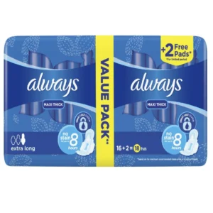 الويز فوط صحيه كول دراي ماكسي باد طويل جدا بالصبار 18+2 قطعه ( عرض خاص) | Always Pads Sanitary Cool Dry Maxi Pad Long Very With Aloe 18+2 Piece ( Offer Special)