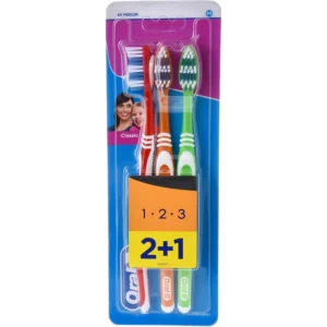 اورال-بي فرشاة اسنان وان.تو.ثري. كلاسيك ( 3 قطع بسعر قطعتين) ( عرض خاص ) | Oral-B Brush Teeth One.Two.Three. Classic ( 3 Pieces Bsar Qtatyn) ( Offer Special )