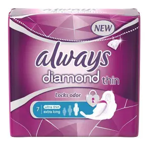 الويز فوط صحية دياموند الترا ثن باد طويل 7 قطع | Always Pads Sanitary Dyamwnd Ultra Thn Pad Long 7 Pieces