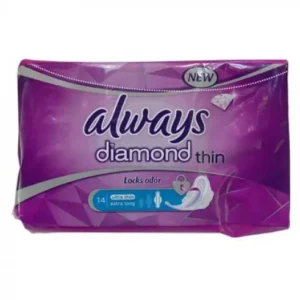 الويز فوط صحية دياموند الترا ثن باد عبوة اقتصادية طويل 14 قطعه | Always Pads Sanitary Dyamwnd Ultra Thn Pad Pack Economy Long 14 Piece