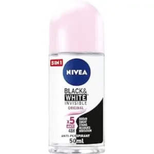 نيفيا مزيل عرق رول اون حريمي بلاك اند وايت انفيزبل اوريجنال 50 مل | Nivea Deod Rollon F/W 50Ml Black&White Inv. Original