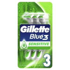 جيليت بلو ثري ماكينة حلاقة للبشرة الحساسة 3 قطع | Gillette Blue Three Shaver Skin Sensitive 3 Pieces