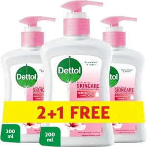 ديتول صابون سائل سكين كير 200 مل (2+1) - عرض خاص | Dettol Anti Bacterial Hand Wash 200Ml Skincare (2+1) #