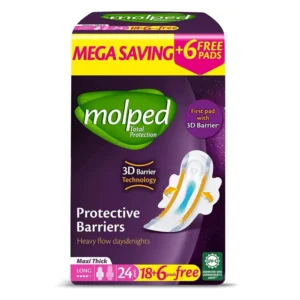 مولبد فوط صحية ماكسي حماية متكاملة ليلي لونج 24 قطعة | Molped Pads Sanitary Maxi Protection Complete Night Long 24 Piece