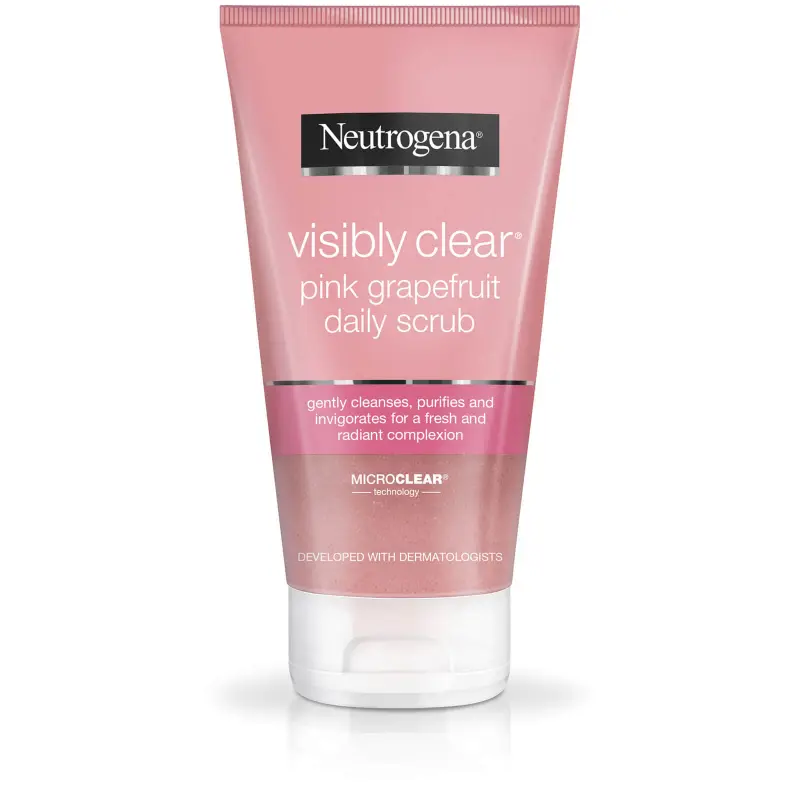 نيتروجينا مقشر يومي بينك جريب فروت وردي فيتامين سي وساليسيليك اسيد 150 مل | Neutrog. Fresh&Clear Face Daily Scrub 150Ml Pink Grape/ Vitamin C&Salicylic