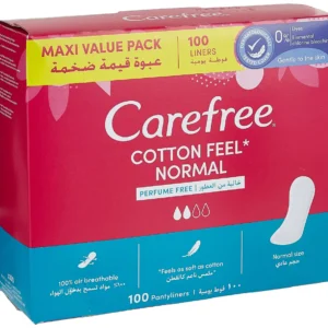 جونسون آند جونسون.كير قطن أونسسينتيد 100قطع فوط يومية قطن | J&J.Carefree Cotton Unscented 100pcs Pads Ywmya Cotton