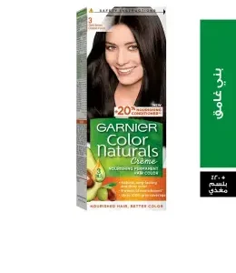 غارنييه صبغه شعر كولور ناتشرالز كريم / 3 دارك براون ( عرض خاص) | Garnier Color Naturals H.cr. 3 (#) Dark Brown
