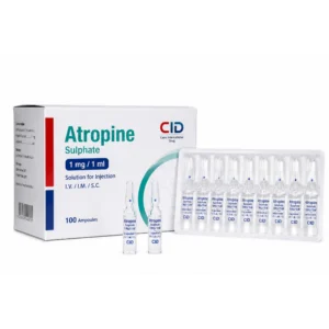 أتروبين سولفات 1 مجم / 1 مل 100 أمبول (سيد) | Atropine Sulphate 1 Mg / 1 Ml 100 Amp (Cid)