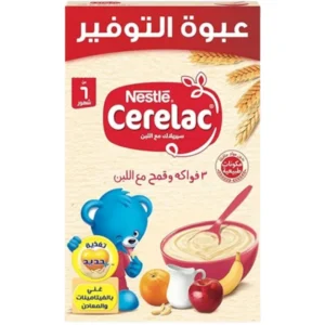 سيريلاك ثلاث فواكه وقمح ولبن بالحديد 500 جم | Cerelac Thlath Fruit Wqmh And Milk With Iron 500 Gm
