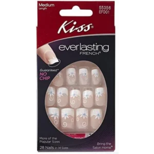 كيس كود 3567 إيفيرلاستينج ديسيجن ظفر كيت - أويدينج فيل سي أظافر صناعية | Kiss Code 3567 Everlasting Design Nail Kit - Wedding Veil C Nails Artificial
