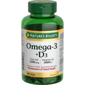 أوميجا 3 - فيش زيت1200 مجم + دي3 1000 مجم 90 كبسولة جيلاتينية كبسولة | Omega 3 - Fish Oil1200 Mg + D3 1000 Mg 90 Softgel Cap