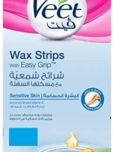 فيت واكس شرائط لازاله الشعر للبشرة الحساسه 12 شريط | Veet H.remover Wax Strips 12 Strips Sens.sk.