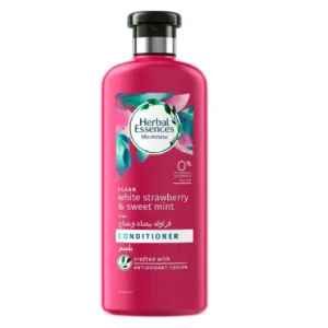 هربل إيسنسز بلسم بالفراولة البيضاء النقية والنعناع الحلو 400 مل | Herbal Essences Bio Renew Cond. 400Ml Clean White Strawberry&Sweet Mint