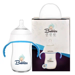 بابلز ببرونة ناتشورال رضع باليد 150 مل / لبني | Bubbles Feeding Bottle Natural Infants Hand 150 Ml / Light Blue