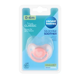 كانبول سكاتة رضع مشطوفه وسط سليكون / باست لوف / روز 0-6 شهر 22/419 | Canpol. Orthodontic Silicone Soother 0-6 No.22/419Cb