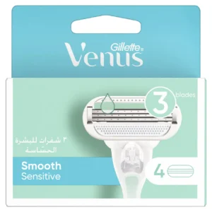 جيليت فينوس سموث امواس حلاقة حريمي حساس 4 قطع | Gillette Venus Smwth Blades Shaving Women Sensitive 4 Pieces