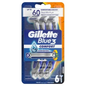 جيليت. أزرق3 كومفورت 6قطع كارت 6 ماكينة | Gtt. Blue3 Comfort 6pcs Cart 6 Machine