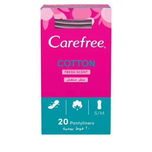 جونسون اند جونسون كير فري فوط صحية قطن عطر منعش 20 قطعه | Johnson And Johnson Care Free Pads Sanitary Cotton Perfume Refreshing 20 Piece