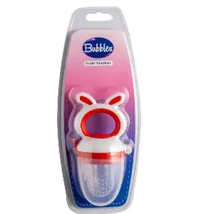 بابلز عضاضة سيليكون شكل فواكه الوان / احمر | Bubbles Teether Silicone Shape Fruit Colors / Red