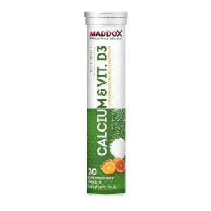 مادوكس كالسيوم 500 مجم + فيتامين. دي3 فوار 20 قرص | Maddox Calcium 500 Mg + Vit. D3 Eff 20 Tab