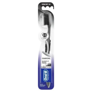 اورال-بي فرشاة اسنان ثري دي بالفحم وايت سينستف اكسترا سوفت | Oral-B Brush Teeth Three D With Charcoal White Synstf Extra Soft