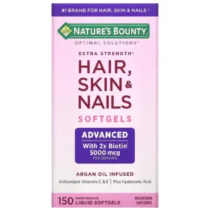 شعر, بشرة & أظافر + 5000 ميكروجرام بيوتين 150 كبسولات جيلاتينية | Hair, Skin & Nails + 5000 Mcg Biotin 150 Softgels