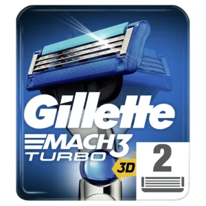 جيليت ماك ثري تربو ثري دي امواس حلاقة 2 قطعه | Gillette Mac Three Trbw Three D Blades Shaving 2 Piece