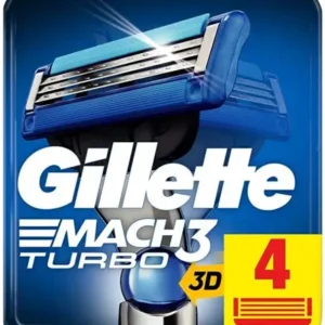 جيليت ماك ثري تربو ثري دي امواس حلاقة 4 قطع | Gillette Mac Three Trbw Three D Blades Shaving 4 Pieces