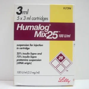 هومالوج ميكس 25 - 100 وحدة دولية/مل 5 خرطوشة 3 مل | Humalog Mix 25 - 100 Iu/Ml 5 Cartridges 3 Ml