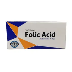 فوليك حمض 5 مجم 20 قرص (إيبيكو) | Folic Acid 5 Mg 20 Tab (Eipico)