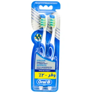 اورال-بي فرشاة اسنان برو اكسبرت ثري دي اكسترا كلين سوفت / 40 (1+1) ( عرض خاص) | Oral-B Brush Teeth Pro Aksbrt Three D Extra Clean Soft / 40 (1+1) ( Offer Special)
