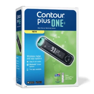 كونتور بلس وان ميتر جهاز لقياس السكر في الدم + علبة شرائط 50 شريط ( عرض خاص ) | Contour Plus One Mytr Device Measuring Sugar In Blood + Box Strips 50 Strip ( Offer Special )