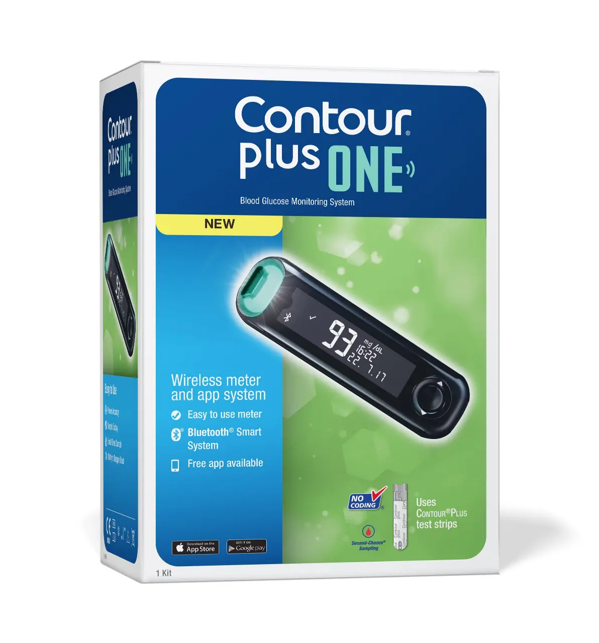 كونتور بلس وان ميتر جهاز لقياس السكر في الدم + علبة شرائط 50 شريط ( عرض خاص ) | Contour Plus One Mytr Device Measuring Sugar In Blood + Box Strips 50 Strip ( Offer Special )