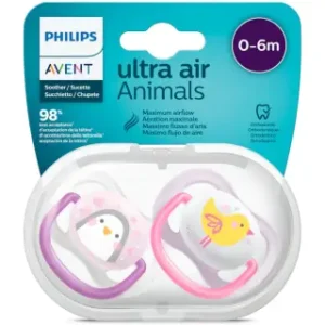 أفنت تتينه الترا اير اورثو من 0-6 شهور بناتى بينغ طيور | Avent Pacifier Ultra Air Ortho From 0-6 Months Bnata Byngh Tywr