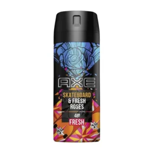 اكس سبراي مزيل العرق للرجال سكيت بورد اند فريش روزيس 150مل | Axe Deod Spr. 150Ml Skateboard & Fresh Roses (New)