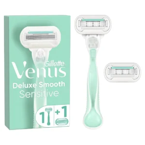 جيليت فينوس ديلوكس اكسترا سموث للبشرة الحساسة ماكينة حلاقة 5 شفرات 2 موس | Gillette Venus Deluxe Extra Smwth Skin Sensitive Shaver 5 Blades 2 Razor