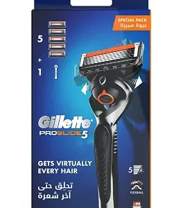 جيليت فيوجن بروجلايد امواس حلاقة 5 قطع + يد ماكينة حلاقة هدية ( عرض خاص ) | Gillette Fusion Brwjlayd Blades Shaving 5 Pieces + Hand Shaver Gift ( Offer Special )