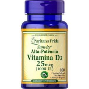 فيتامين - دي3 25 مجم (1000 وحدة دولية) 100 كبسولة (بيوريتانز برايد) | Vitamin - D3 25 Mg (1000 I.U.) 100 Cap (Puritans Pride)