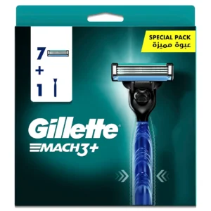 جيليت ماك ثري بلس امواس حلاقة 7 قطع + يد ماكينة هدية ( عرض خاص ) | Gillette Mac Three Plus Blades Shaving 7 Pieces + Hand Machine Gift ( Offer Special )