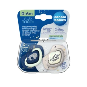 كانبول بيبي تيتينة سيليكون كوالا شايني ازرق 2 قطعة 0-6 شهور | Canpol Baby Pacifier Silicone Kwala Shayny Blue 2 Piece 0-6 Months