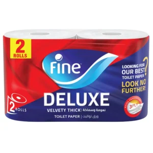 فين تويليت بابير ( ديلوكس رولس) 3بلي 2قطع (20) تواليت بكر ديلوكس | Fine Toilet Paper ( Deluxe Rolls) 3ply 2pcs (20) Toilette Rolls Deluxe
