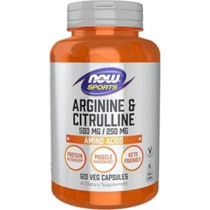 ناو أرجينين & سيترولين 500/250 مجم 120 كبسولة | Now Arginine & Citrulline 500/250 Mg 120 Cap