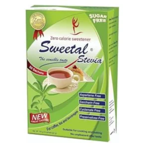 سويتال ستيفيا 50 أكياس إكس 2 جم (100 جم) معلقتين | Sweetal Stevia 50 Sachets X 2 Gm (100 Gm) Malqtyn