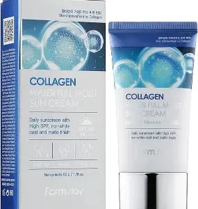 فارم ستاي كريم واقي من الشمس بماء الكولاجين بعامل وقاية من الشمس +50  - 50 جرام | Farm Stay Collagen Water Full Moist Sun Cream 50Gm Spf50+