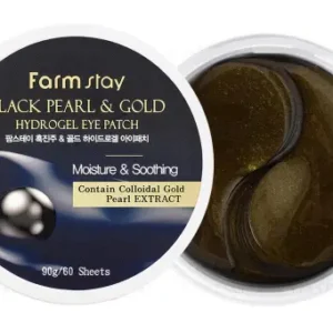 فارم ستاي شرائح هايدرو جل للعين باللؤلؤ الأسود والذهب 90جم | Farm Stay Black Pearl&Gold Hydrogel Eye Patch 90Gm