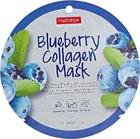 بيورديرم قناع ورقي من الكولاجين بخلاصة التوت الازرق قطعة واحدة | Purederm Mask Wrqy From Alkwlajyn With Extract Berry Blue Piece One