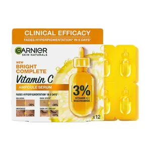غارنييه فاست برايت فيتامين سي سيروم امبول للعناية بالبشرة 12*1.5مل | Garnier Fast Bright Vitamin C Amp Serum 12X1.5Ml